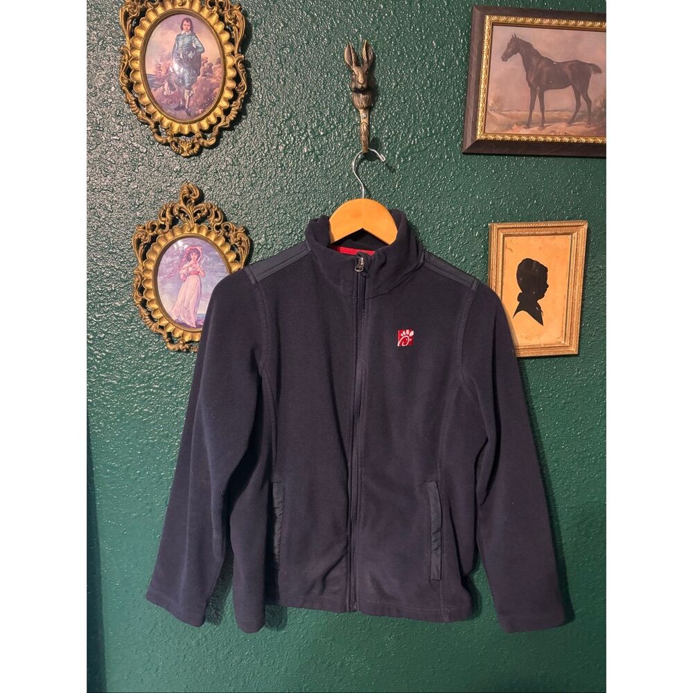 Chick Fil A Blue Fleece Zip Up Jacket Sz Medium OOBE